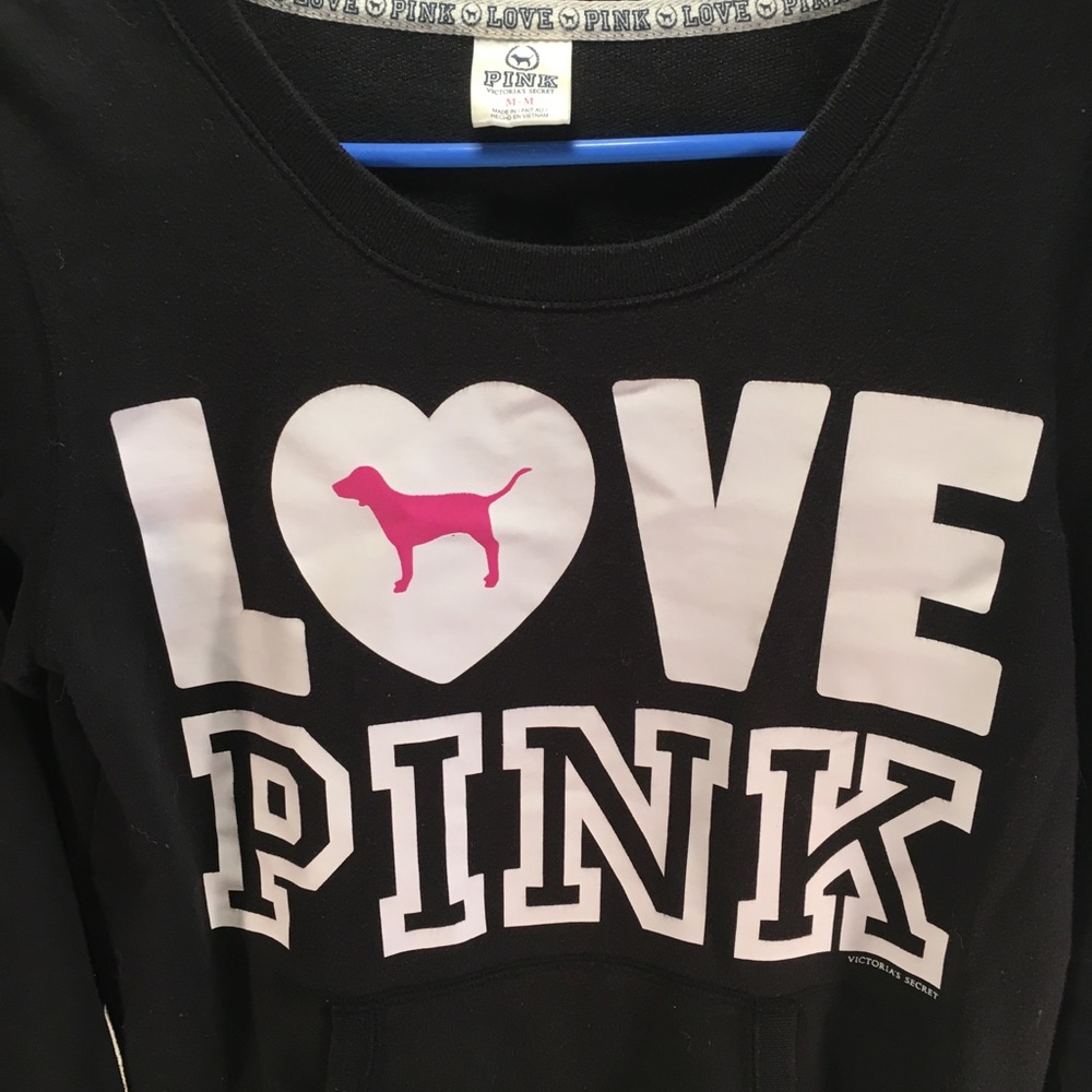 Pink long sleeve pullover sweatshirt - Picture 2 of 3